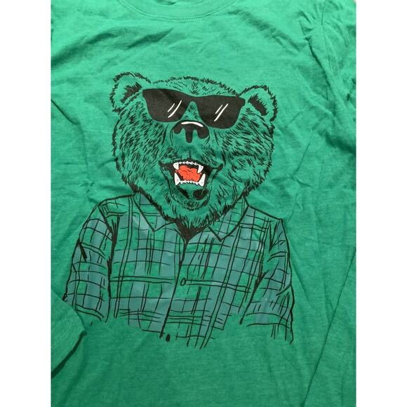 Boys 'Cool Bear' Long Sleeve Graphic T-Shirt - Cat & Jack Heather Green Size XL - Picture 2 of 3
